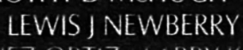 Newberry's name engraved in the Wall